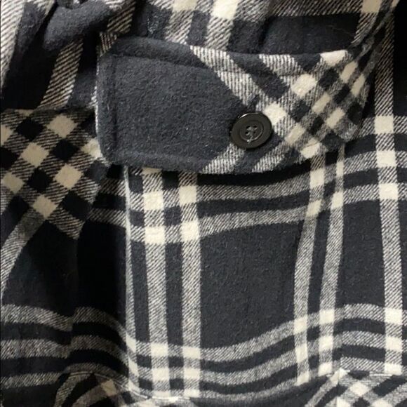 Apt. 9 Black & White Double Breasted Belt Wool Coat - Picture 4 of 10